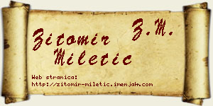 Žitomir Miletić vizit kartica